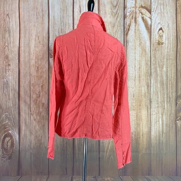 ➡️H&M Orange Linen Blazer Size 10 - Picture 4 of 12